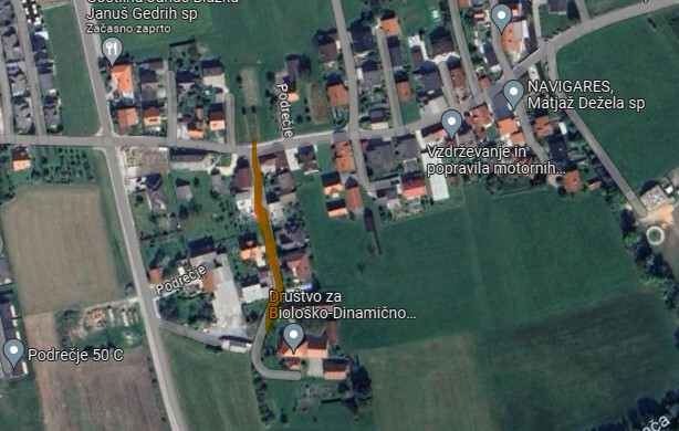 zapora ceste v Podrečju