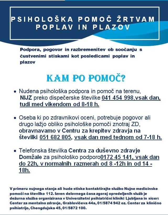 Psihološka pomoč po poplavah, plakat
