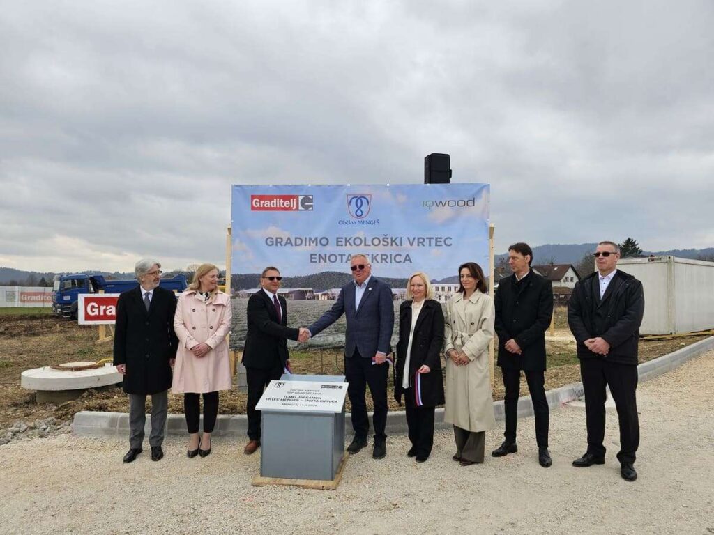 Postavitev temeljnega kamna, Vrtec Iskrica Mengeš, marec 2026